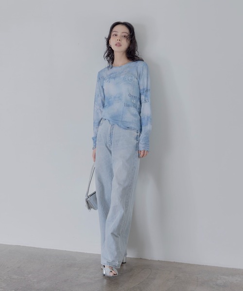Eimee Law（エイミーロウ）の「デニムレースプリントシアートップス（その他トップス・レディース・カーキ/ダークグレー/ライトブルー・FREE）」の22枚目の写真