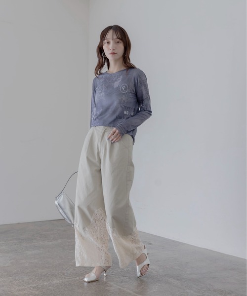 デニムレースプリントシアートップス（その他トップス）｜Eimee Law