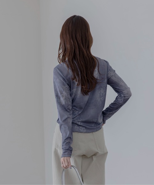 Eimee Law（エイミーロウ）の「デニムレースプリントシアートップス（その他トップス・レディース・カーキ/ダークグレー/ライトブルー・FREE）」の14枚目の写真