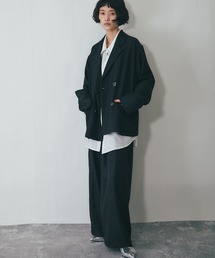 ANOTHER S（アナザーエス）の「ワイドパンツ＋テーラードジャケット2点ベーシックセットアップスーツ（スーツセット）」