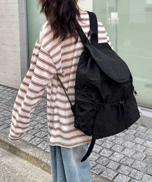 CLEA(クレア)の「ドロストナイロンバックパック(バックパック/リュック・レディース・ブラック/アイボリー/ピンク/ライトグレー・FREE)」の12枚目の写真