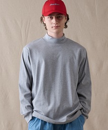 スムース モックネック 長袖Tシャツ