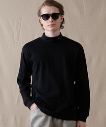 スムース モックネック 長袖Tシャツ