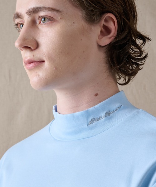 Eddie Bauer(エディーバウアー)の「スムース モックネック 長袖Tシャツ(Tシャツ/カットソー・メンズ・ライトブルー/ネイビー/ブラック/杢グレー/ピンク/ホワイト・M/XXL/XL/L/S)」の13枚目の写真