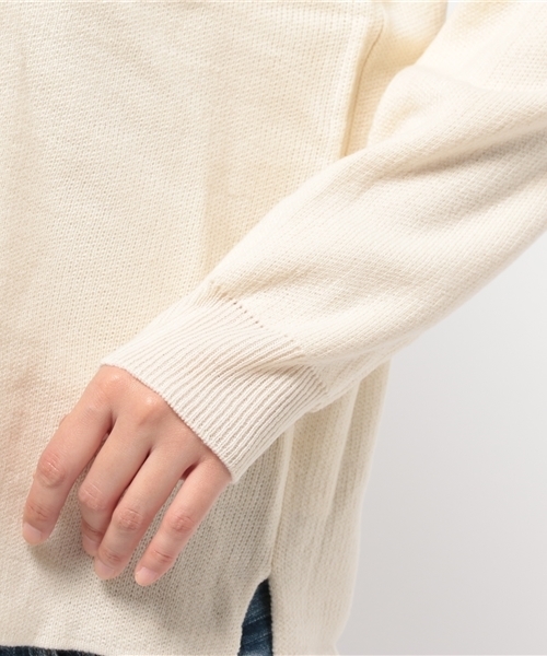 RAY CASSIN（レイカズン）の「Vネックプルオーバー（ニット/セーター・レディース・ネイビー/オフホワイト/杢グレー・FREE）」の5枚目の写真
