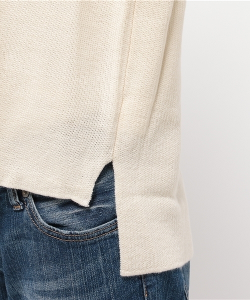 RAY CASSIN（レイカズン）の「Vネックプルオーバー（ニット/セーター・レディース・ネイビー/オフホワイト/杢グレー・FREE）」の6枚目の写真