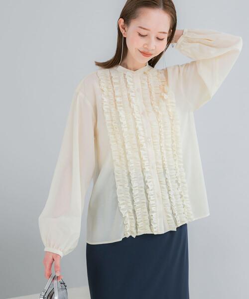 URBAN RESEARCH ROSSO WOMEN(アーバンリサーチ ロッソ)の「フロントフリルデザインブラウス(シャツ/ブラウス・レディース・ブラック/イエロー系その他/ブルー系その他・FREE)」の16枚目の写真