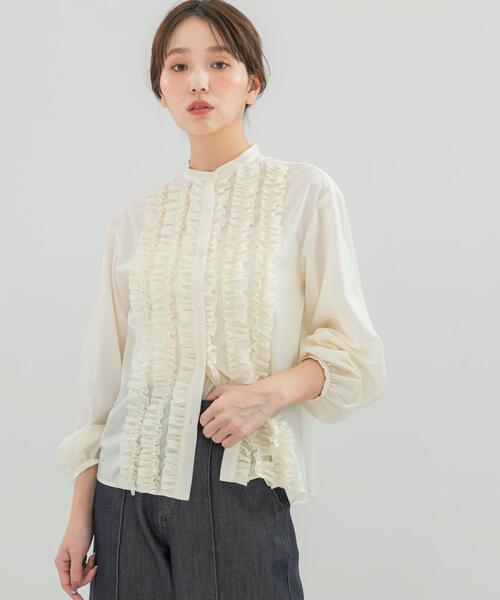 URBAN RESEARCH ROSSO WOMEN(アーバンリサーチ ロッソ)の「フロントフリルデザインブラウス(シャツ/ブラウス・レディース・ブラック/イエロー系その他/ブルー系その他・FREE)」の18枚目の写真