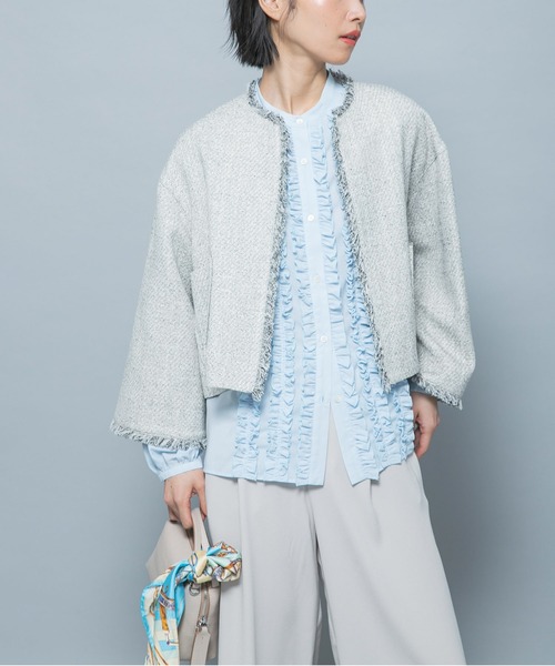 URBAN RESEARCH ROSSO WOMEN(アーバンリサーチ ロッソ)の「フロントフリルデザインブラウス(シャツ/ブラウス・レディース・ブラック/イエロー系その他/ブルー系その他・FREE)」の3枚目の写真