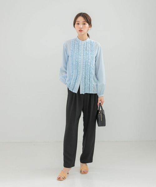 URBAN RESEARCH ROSSO WOMEN(アーバンリサーチ ロッソ)の「フロントフリルデザインブラウス(シャツ/ブラウス・レディース・ブラック/イエロー系その他/ブルー系その他・FREE)」の9枚目の写真