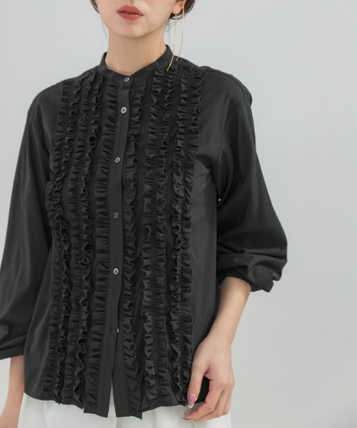 URBAN RESEARCH ROSSO WOMEN(アーバンリサーチ ロッソ)の「フロントフリルデザインブラウス(シャツ/ブラウス・レディース・ブラック/イエロー系その他/ブルー系その他・FREE)」の14枚目の写真