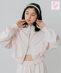 Heather（ヘザー）の「【UVカットなのに、ちゃんとあざとい。】UV裏毛フーディ（ショート丈）　656721（パーカー）」