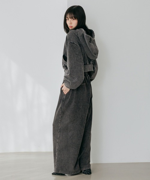 Heather（ヘザー）の「UV裏毛フーディ（ショート丈）　656721（パーカー・レディース・ピンク/スミクロ・FREE）」の8枚目の写真