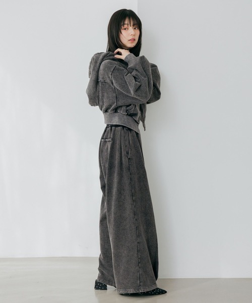 Heather（ヘザー）の「UV裏毛フーディ（ショート丈）　656721（パーカー・レディース・ピンク/スミクロ・FREE）」の9枚目の写真