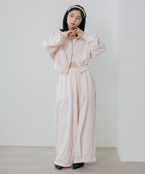 Heather（ヘザー）の「UV裏毛フーディ（ショート丈）　656721（パーカー・レディース・ピンク/スミクロ・FREE）」の13枚目の写真