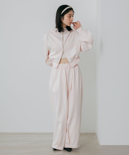 Heather（ヘザー）の「UV裏毛フーディ（ショート丈）　656721（パーカー・レディース・ピンク/スミクロ・FREE）」の17枚目の写真