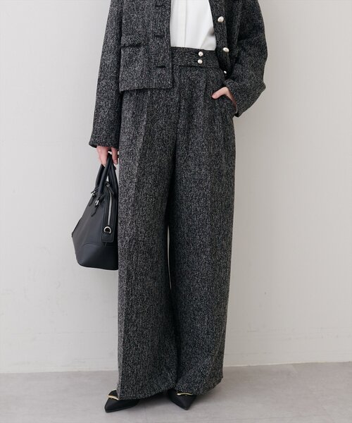 natural couture（ナチュラルクチュール）の「金釦タックワイドパンツ（その他パンツ・レディース・ライトベージュ/ブラック/オフホワイト・FREE）」の17枚目の写真