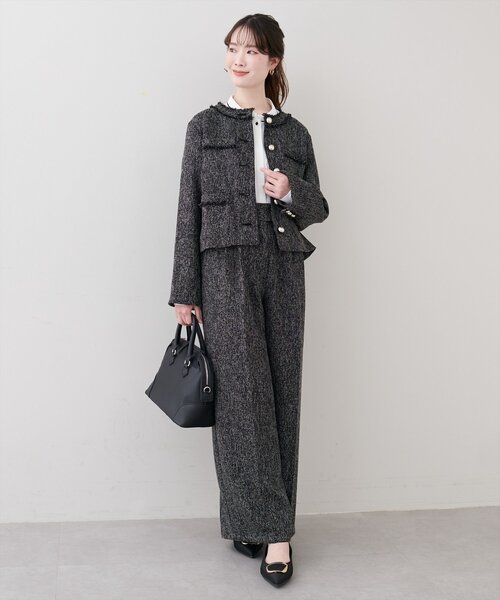 natural couture（ナチュラルクチュール）の「金釦タックワイドパンツ（その他パンツ・レディース・ライトベージュ/ブラック/オフホワイト・FREE）」の19枚目の写真