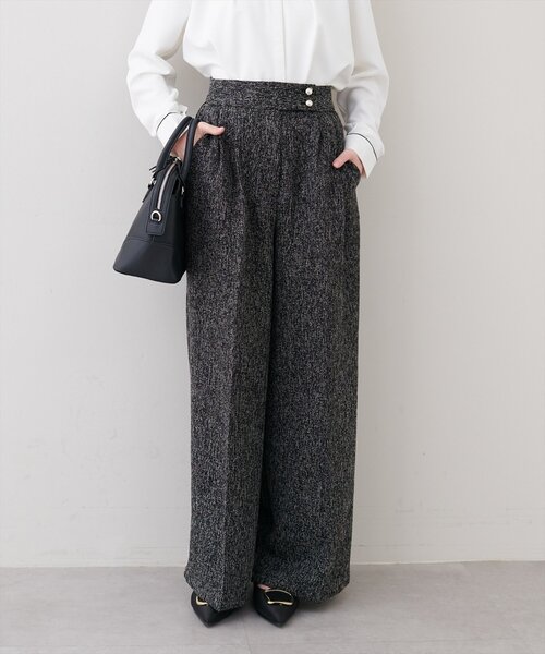 natural couture（ナチュラルクチュール）の「金釦タックワイドパンツ（その他パンツ・レディース・ライトベージュ/ブラック/オフホワイト・FREE）」の20枚目の写真