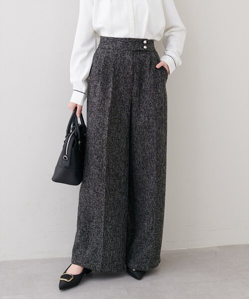 natural couture（ナチュラルクチュール）の「金釦タックワイドパンツ（その他パンツ・レディース・ライトベージュ/ブラック/オフホワイト・FREE）」の21枚目の写真