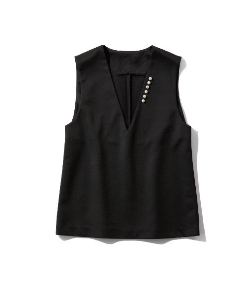 IEDIT(イディット)の「【3点セット】IEDIT パール風モチーフ遣いが上品な華やか3点コーディネイトセット〈ブラック〉(セットアップ・レディース・ブラック・3L/LL/L/M/SP/MP/4L)」の3枚目の写真