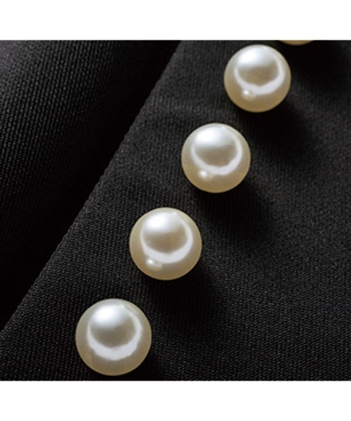 IEDIT(イディット)の「【3点セット】IEDIT パール風モチーフ遣いが上品な華やか3点コーディネイトセット〈ブラック〉(セットアップ・レディース・ブラック・3L/LL/L/M/SP/MP/4L)」の7枚目の写真