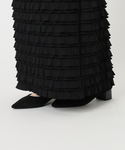 La TOTALITE（ラトータリテ）の「【洗える】PROVOKE/プロヴォーク フリルマキシスカート（スカート・レディース・ホワイト/ブラック・FREE）」の19枚目の写真