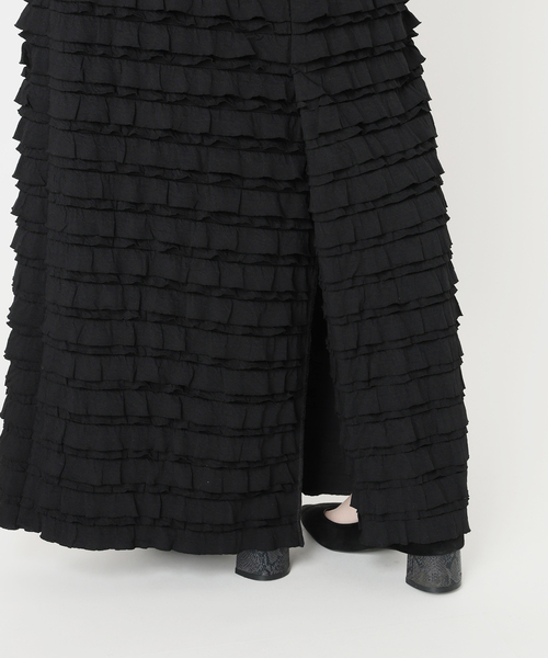 La TOTALITE（ラトータリテ）の「【洗える】PROVOKE/プロヴォーク フリルマキシスカート（スカート・レディース・ホワイト/ブラック・FREE）」の20枚目の写真