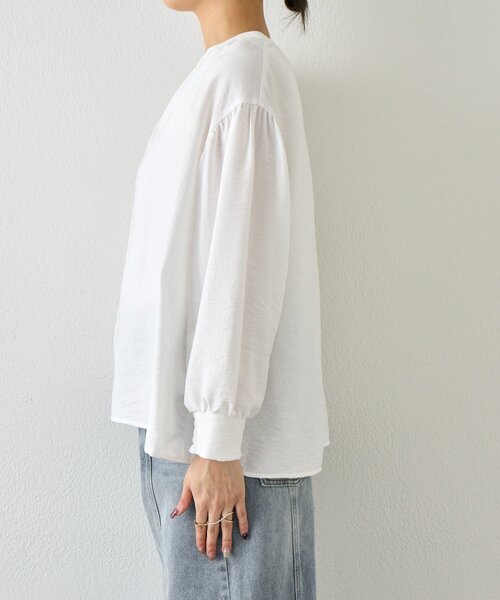 Jena espace merveilleux（ジェナ　エスパスメルヴェイユ）の「【昨年大ヒットが再登場】リネンライクスキッパーブラウス（シャツ/ブラウス・レディース・ブラック/オフホワイト/グレー・FREE）」の17枚目の写真