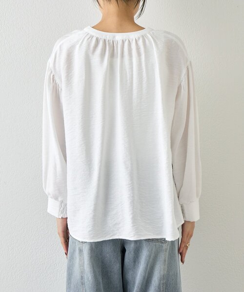 Jena espace merveilleux（ジェナ　エスパスメルヴェイユ）の「【昨年大ヒットが再登場】リネンライクスキッパーブラウス（シャツ/ブラウス・レディース・ブラック/オフホワイト/グレー・FREE）」の18枚目の写真