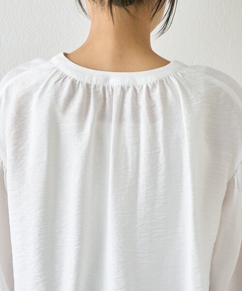 Jena espace merveilleux（ジェナ　エスパスメルヴェイユ）の「【昨年大ヒットが再登場】リネンライクスキッパーブラウス（シャツ/ブラウス・レディース・ブラック/オフホワイト/グレー・FREE）」の20枚目の写真