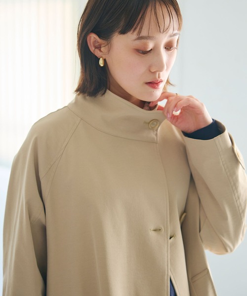 CROSS FUNCTION(クロスファンクション)の「《洗える》アクティかる テントラインミドルトレンチコート【CROSS FUNCTION/クロスファンクション】(トレンチコート・レディース・ベージュ/カーキ・M/LL/L)」の7枚目の写真