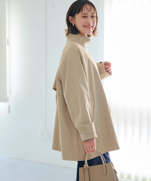 CROSS FUNCTION(クロスファンクション)の「《洗える》アクティかる テントラインミドルトレンチコート【CROSS FUNCTION/クロスファンクション】(トレンチコート・レディース・ベージュ/カーキ・M/LL/L)」の5枚目の写真