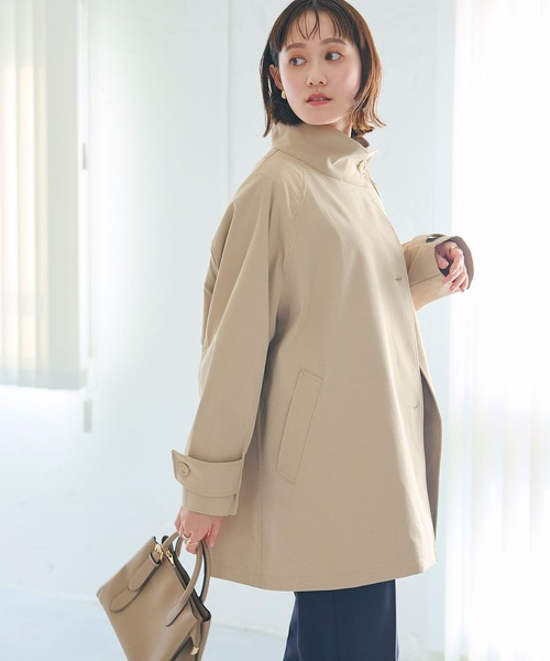 CROSS FUNCTION(クロスファンクション)の「《洗える》アクティかる テントラインミドルトレンチコート【CROSS FUNCTION/クロスファンクション】(トレンチコート・レディース・ベージュ/カーキ・M/LL/L)」の4枚目の写真