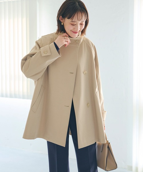 CROSS FUNCTION(クロスファンクション)の「《洗える》アクティかる テントラインミドルトレンチコート【CROSS FUNCTION/クロスファンクション】(トレンチコート・レディース・ベージュ/カーキ・M/LL/L)」の6枚目の写真