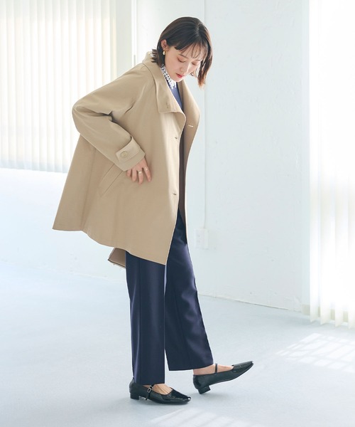 CROSS FUNCTION(クロスファンクション)の「《洗える》アクティかる テントラインミドルトレンチコート【CROSS FUNCTION/クロスファンクション】(トレンチコート・レディース・ベージュ/カーキ・M/LL/L)」の12枚目の写真