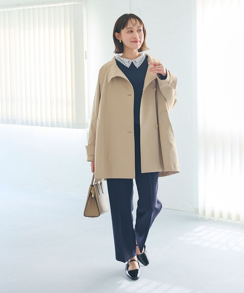 CROSS FUNCTION(クロスファンクション)の「《洗える》アクティかる テントラインミドルトレンチコート【CROSS FUNCTION/クロスファンクション】(トレンチコート・レディース・ベージュ/カーキ・M/LL/L)」の9枚目の写真