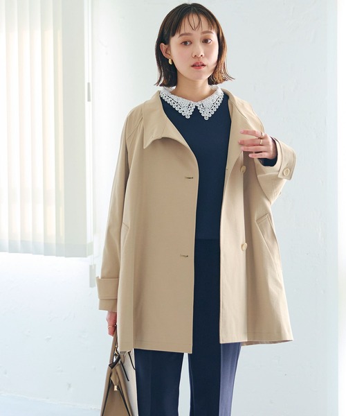 CROSS FUNCTION(クロスファンクション)の「《洗える》アクティかる テントラインミドルトレンチコート【CROSS FUNCTION/クロスファンクション】(トレンチコート・レディース・ベージュ/カーキ・M/LL/L)」の8枚目の写真