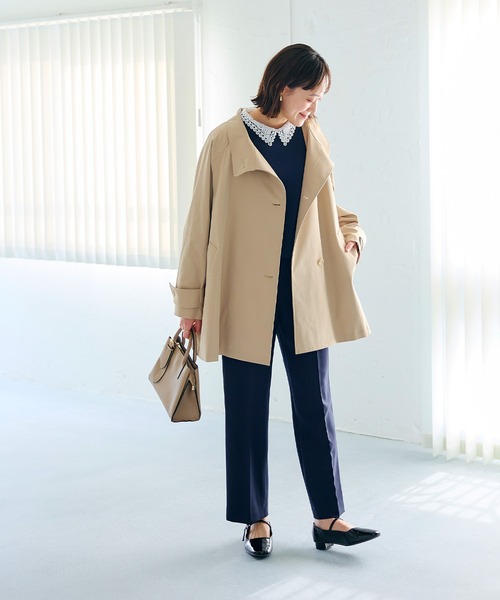 CROSS FUNCTION(クロスファンクション)の「《洗える》アクティかる テントラインミドルトレンチコート【CROSS FUNCTION/クロスファンクション】(トレンチコート・レディース・ベージュ/カーキ・M/LL/L)」の13枚目の写真