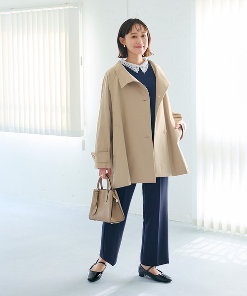 CROSS FUNCTION(クロスファンクション)の「《洗える》アクティかる テントラインミドルトレンチコート【CROSS FUNCTION/クロスファンクション】(トレンチコート・レディース・ベージュ/カーキ・M/LL/L)」の10枚目の写真