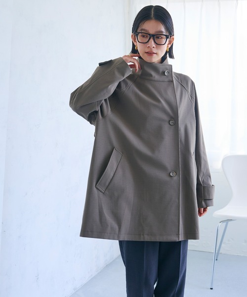 CROSS FUNCTION(クロスファンクション)の「《洗える》アクティかる テントラインミドルトレンチコート【CROSS FUNCTION/クロスファンクション】(トレンチコート・レディース・ベージュ/カーキ・M/LL/L)」の14枚目の写真