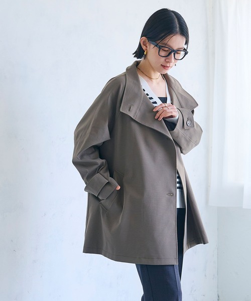 CROSS FUNCTION(クロスファンクション)の「《洗える》アクティかる テントラインミドルトレンチコート【CROSS FUNCTION/クロスファンクション】(トレンチコート・レディース・ベージュ/カーキ・M/LL/L)」の18枚目の写真