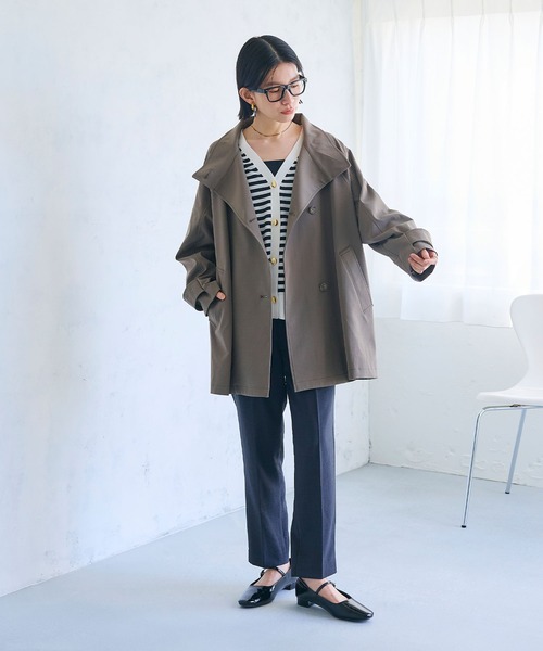 CROSS FUNCTION(クロスファンクション)の「《洗える》アクティかる テントラインミドルトレンチコート【CROSS FUNCTION/クロスファンクション】(トレンチコート・レディース・ベージュ/カーキ・M/LL/L)」の20枚目の写真