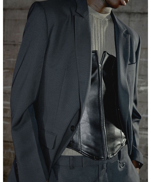 JOHN LAWRENCE SULLIVAN(ジョンローレンスサリバン)の「JOHN LAWRENCE SULLIVAN WOOL DOBBY SINGLE BREASTED JACKET (1A007-0126-08)(テーラードジャケット・メンズ・ブラウン/グレー・46/48)」の4枚目の写真