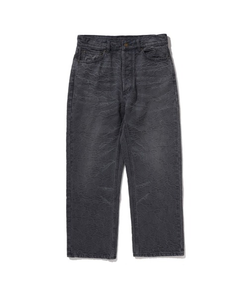 A BATHING APE（アベイシングエイプ）の「LINE CAMO JACQUARD RELAXED FIT DENIM PANTS（デニムパンツ・メンズ・ブラック/ライトインディゴブルー・MEDIUM/X-LARGE/SMALL/LARGE）」の2枚目の写真