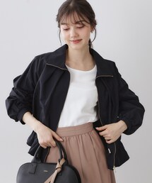 index（インデックス）の「スタンドカラーペプラムブルゾン【洗濯機OK】（ブルゾン）」