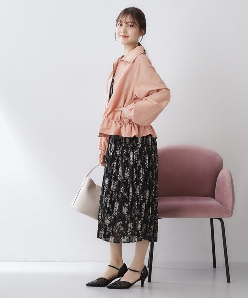 index(インデックス)の「スタンドカラーペプラムブルゾン【洗濯機OK】(ブルゾン・レディース・ネイビー/アイボリー/オレンジ系・42/40/38/36)」の10枚目の写真