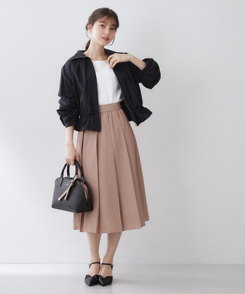 index(インデックス)の「スタンドカラーペプラムブルゾン【洗濯機OK】(ブルゾン・レディース・ネイビー/アイボリー/オレンジ系・42/40/38/36)」の13枚目の写真