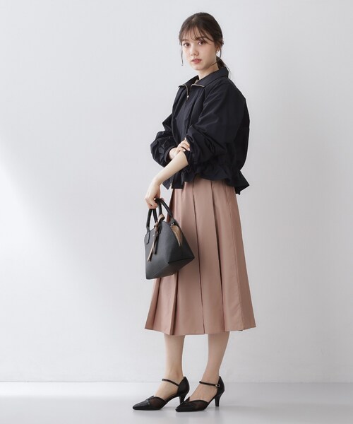 index(インデックス)の「スタンドカラーペプラムブルゾン【洗濯機OK】(ブルゾン・レディース・ネイビー/アイボリー/オレンジ系・42/40/38/36)」の14枚目の写真