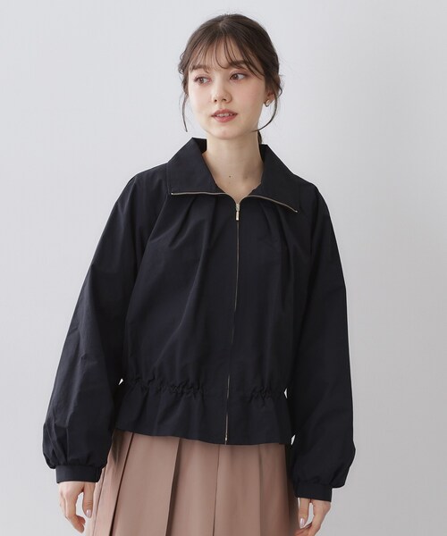 index(インデックス)の「スタンドカラーペプラムブルゾン【洗濯機OK】(ブルゾン・レディース・ネイビー/アイボリー/オレンジ系・42/40/38/36)」の16枚目の写真